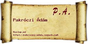 Pakróczi Ádám névjegykártya